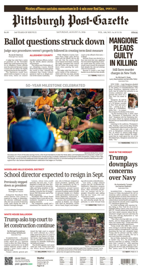 Cover of Pittsburgh Post-Gazette