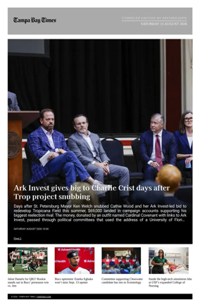 Cover of Tampa Bay Times TFP