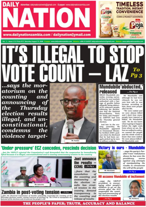 Cover of Daily Nation Newspaper
