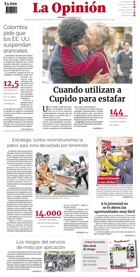 Cover of La Opinion