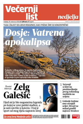 Cover of Vecernji list - Zagreb