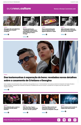 Cover of Euronews Culture and Sport (Portuguese)