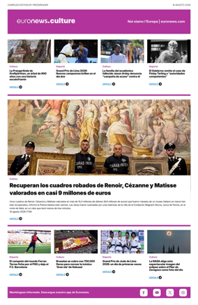 Cover of Euronews Culture and Sport (Spanish) Compiled Edition
