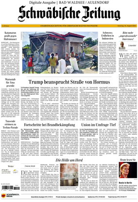 Cover of Schwabische Zeitung (Bad Waldsee / Aulendorf)