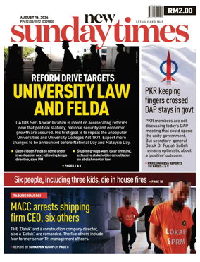 Cover of New Straits Times