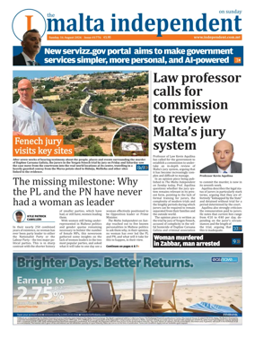 Cover of The Malta Independent on Sunday