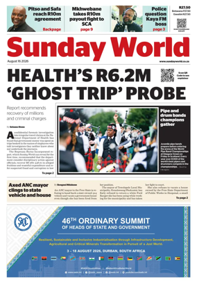 Cover of Sunday World (South Africa)