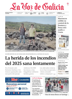 Cover of La Voz de Galicia (Santiago)