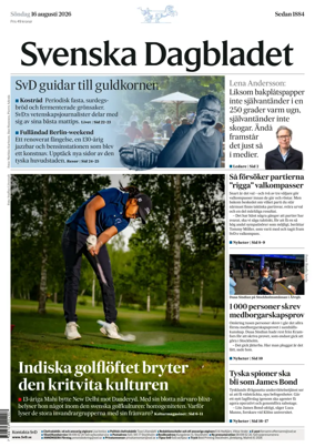 Cover of Svenska Dagbladet