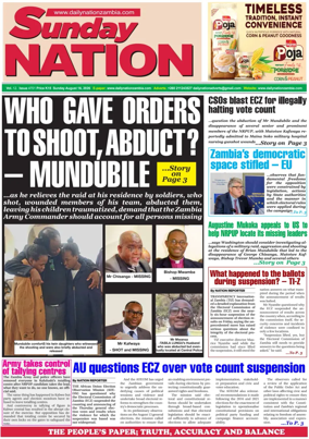 Cover of Daily Nation Newspaper