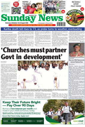Cover of Sunday News (Zimbabwe)