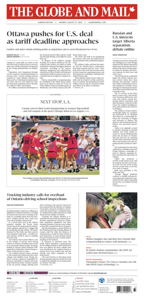 Cover of The Globe and Mail (Alberta Edition)