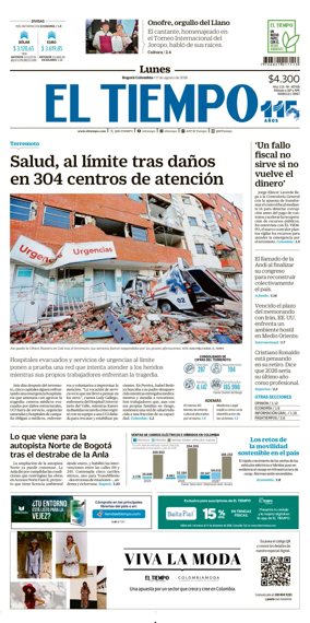 Cover of El Tiempo (Bogota)