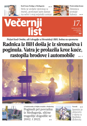 Cover of Vecernji list BiH