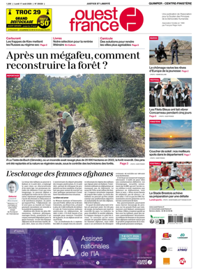 Cover of Ouest-France (Quimper Centre-Finistere)