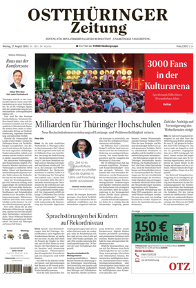 Cover of Ostthuringer Zeitung (Landkreis Saalfeld-Rudolstadt)