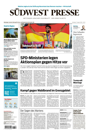 Cover of Sudwest Presse - Metzinger Uracher Volksblatt - Der Ermstalbote