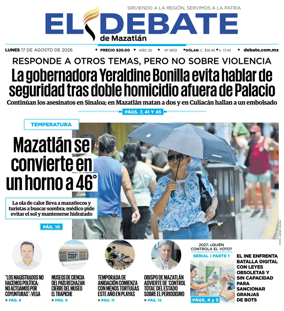 Cover of El Debate de Mazatlan