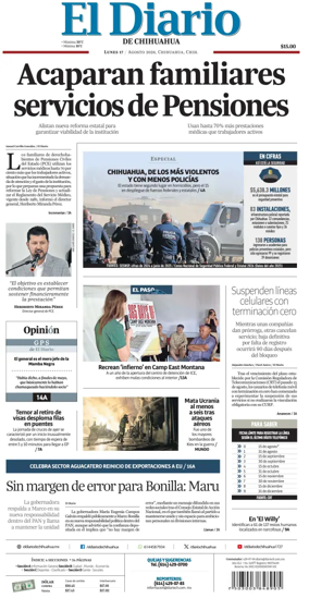 Cover of El Diario de Chihuahua