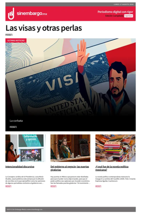 Cover of Sin Embargo Opinion