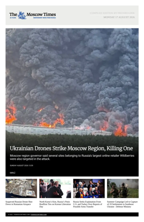 Cover of The Moscow Times - English