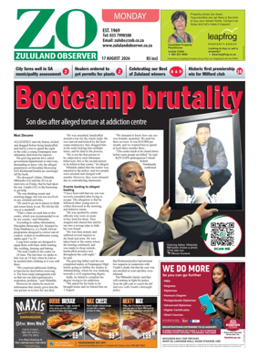 Cover of Zululand Observer - Monday
