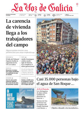 Cover of La Voz de Galicia (Deza)