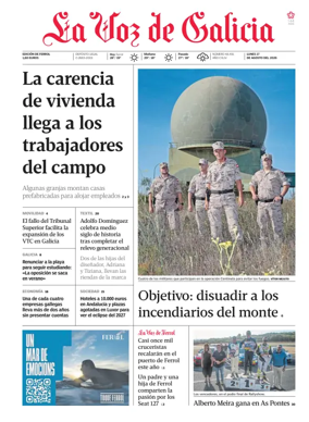 Cover of La Voz de Galicia (Ferrol)