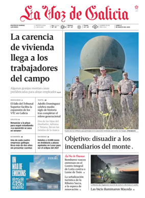 Cover of La Voz de Galicia (Ourense)