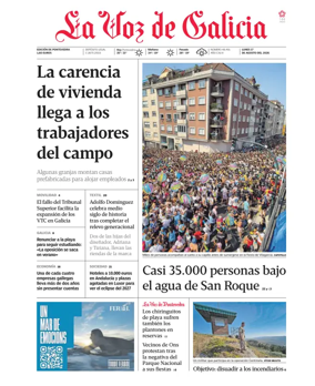 Cover of La Voz de Galicia (Pontevedra)