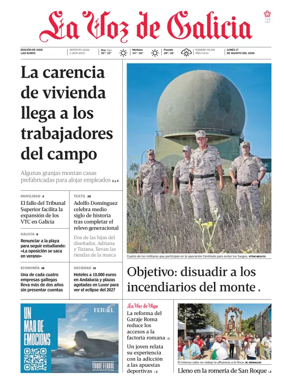 Cover of La Voz de Galicia (Vigo)