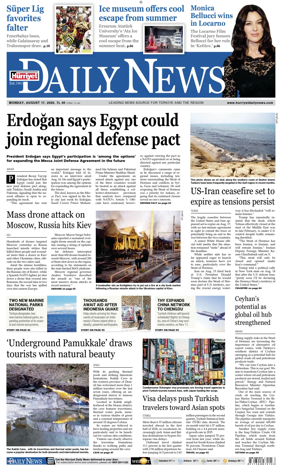 Cover of Hurriyet Daily News & Economic Review