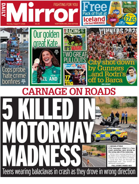 Cover of Daily Mirror (Northern Ireland)