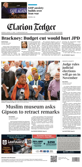 Cover of Clarion Ledger
