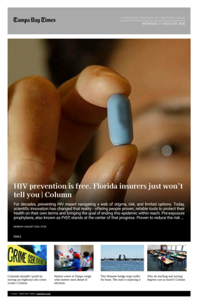 Cover of Tampa Bay Times TFP