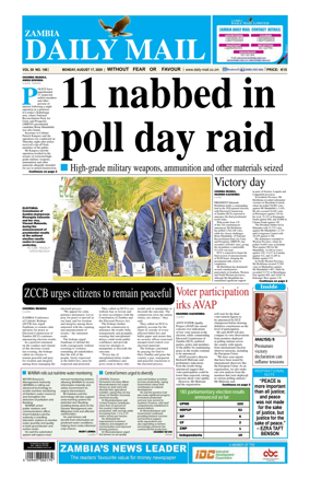 Cover of Zambia Daily Mail