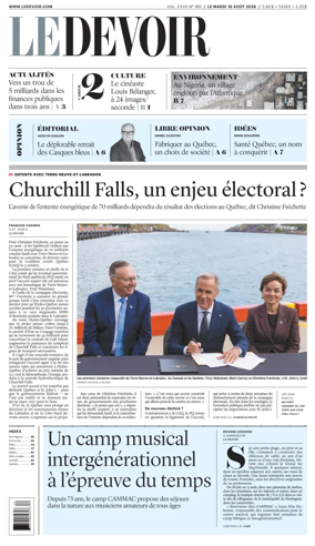 Cover of Le Devoir