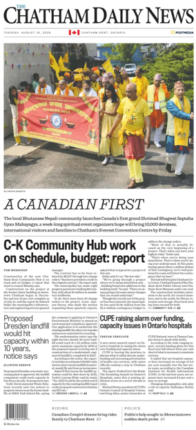 Cover of The Chatham Daily News