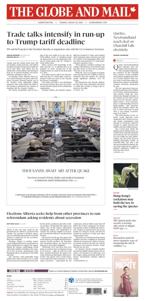Cover of The Globe and Mail (Alberta Edition)