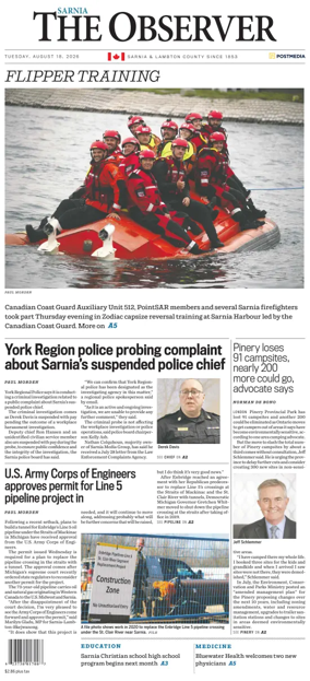 Cover of The Observer (Sarnia)
