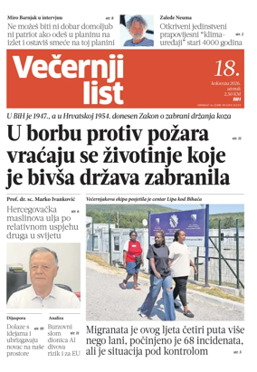 Cover of Vecernji list BiH