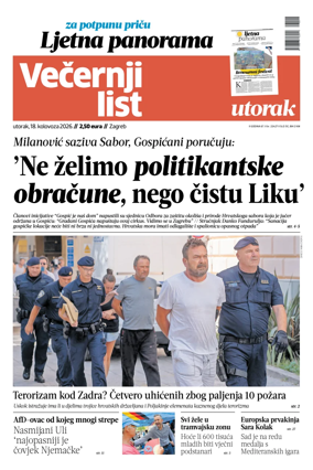Cover of Vecernji list - Zagreb
