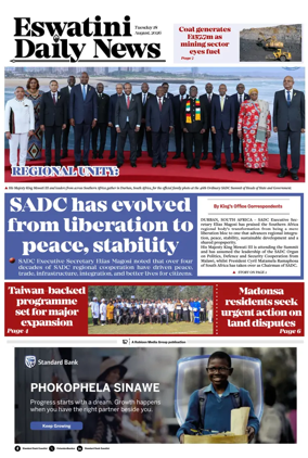 Cover of Eswatini Daily News
