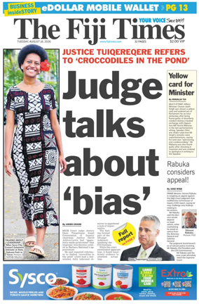 Cover of The Fiji Times