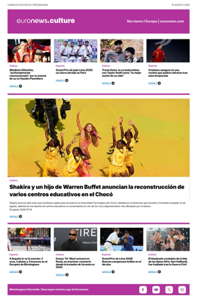 Cover of Euronews Culture and Sport (Spanish) Compiled Edition