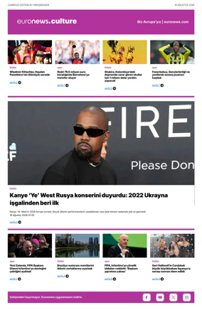 Cover of Euronews Culture and Sport (Turkish) Compiled Edition