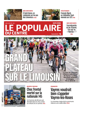 Cover of Le Populaire du Centre (Haute-Vienne)