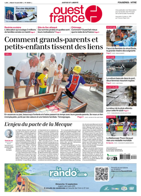 Cover of Ouest-France (Fougeres Vitre)