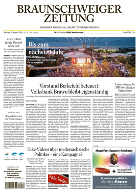 Cover of Braunschweiger Zeitung (Helmstedter Nachrichten)