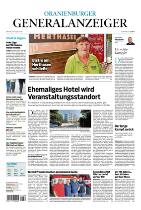 Cover of Oranienburger Generalanzeiger